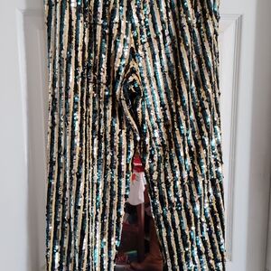 Tularosa Elegant Black Green Gold Silver Sequin Pants